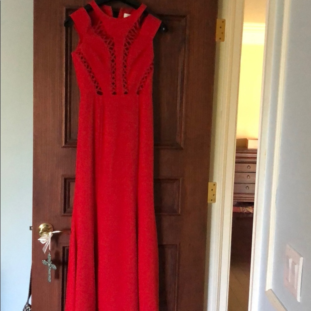 Red evening dress